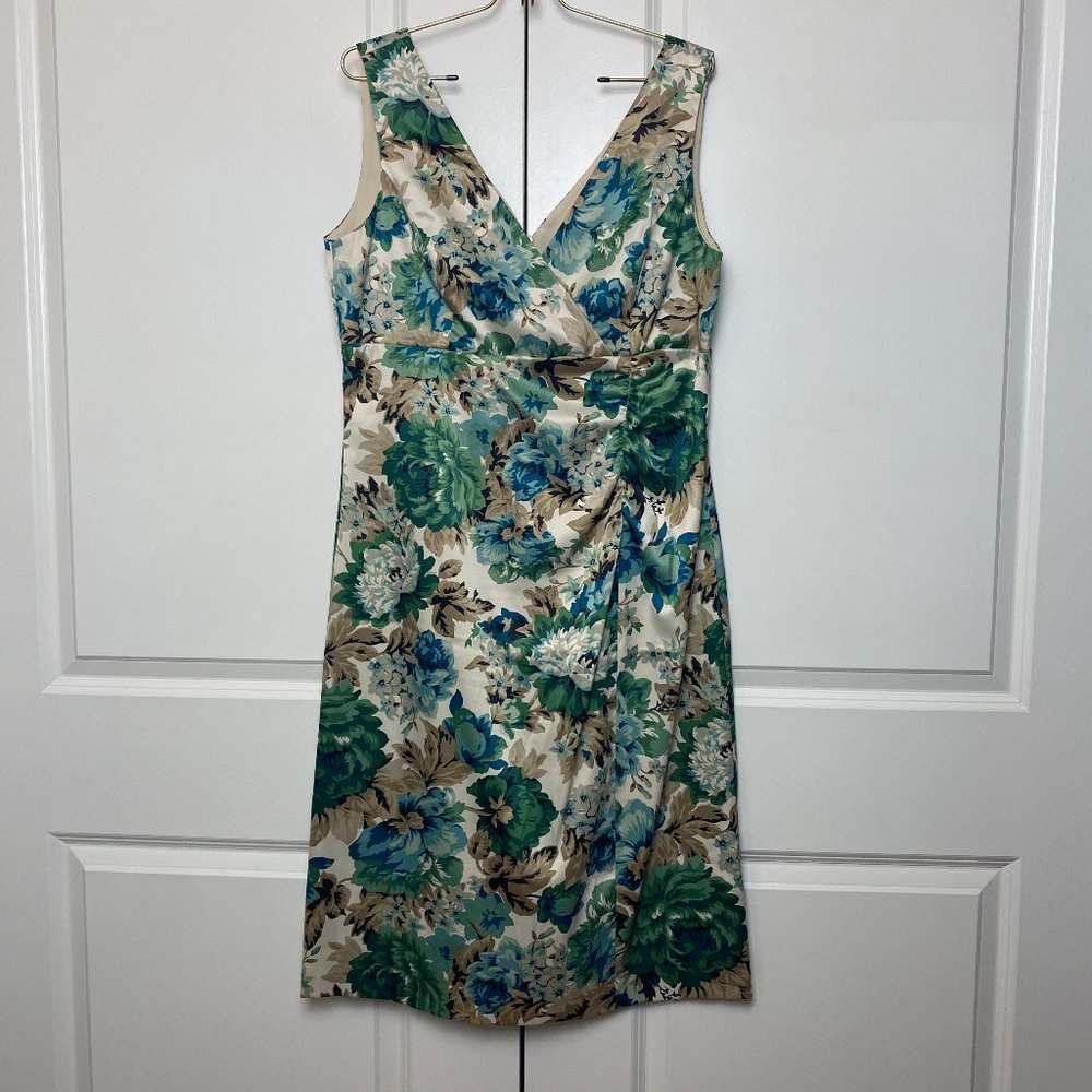 Donna Ricco Green & Blue Stretch Dress Sz 14